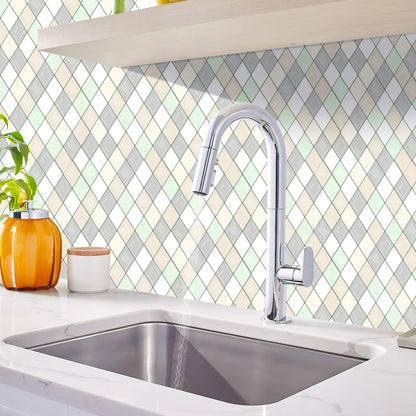 Multicolor Diamond Tile Peel and Stick Backsplash Self Adhesive 12"x12" (30.5x30.5 cm) - Soft Brown