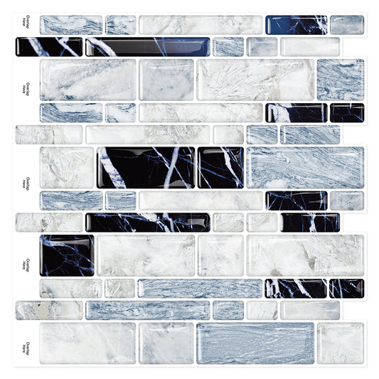 Peel and Stick Backsplash for Kitchen Bathroom 12"x12" Self-Adhesive Tile Sticker Stick on Backsplash, Grey Marble