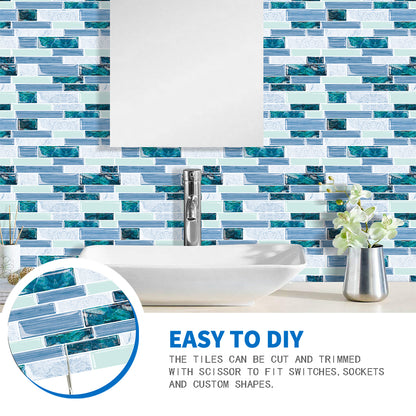 Ist Momoreo Ocean Green 10-Sheet Peel and Stick Backsplash 3D Adhesive Wall Tile 12"x12"(30.5 x 30.5 cm)