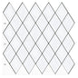 White Peel and Stick Backsplash, Diamond Shape Mosaic Tiles Self Adhesive 12"x12" (30.5x30.5 cm)