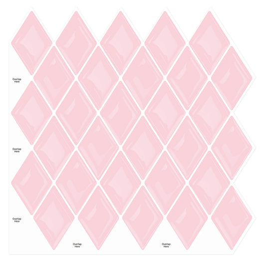 Ist Momoreo Stick on Tiles Peel and Stick Backsplash for Kitchen Walls, Diamond Shape - Pink 12" x 12"(30.5 x 30.5 cm)