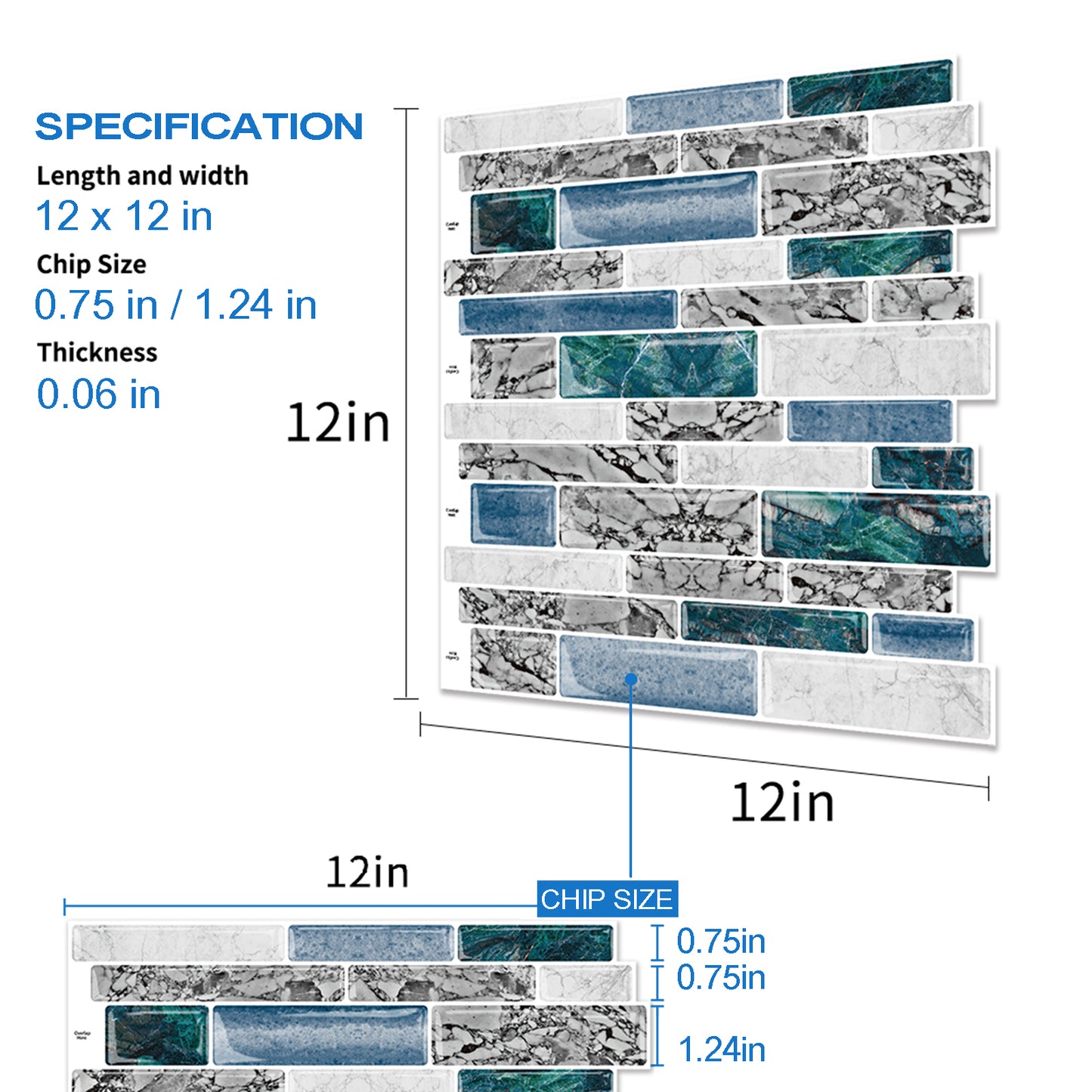 Ist Momoreo 10-Sheet Peel and Stick Backsplash for Kitchen Stick on Ba