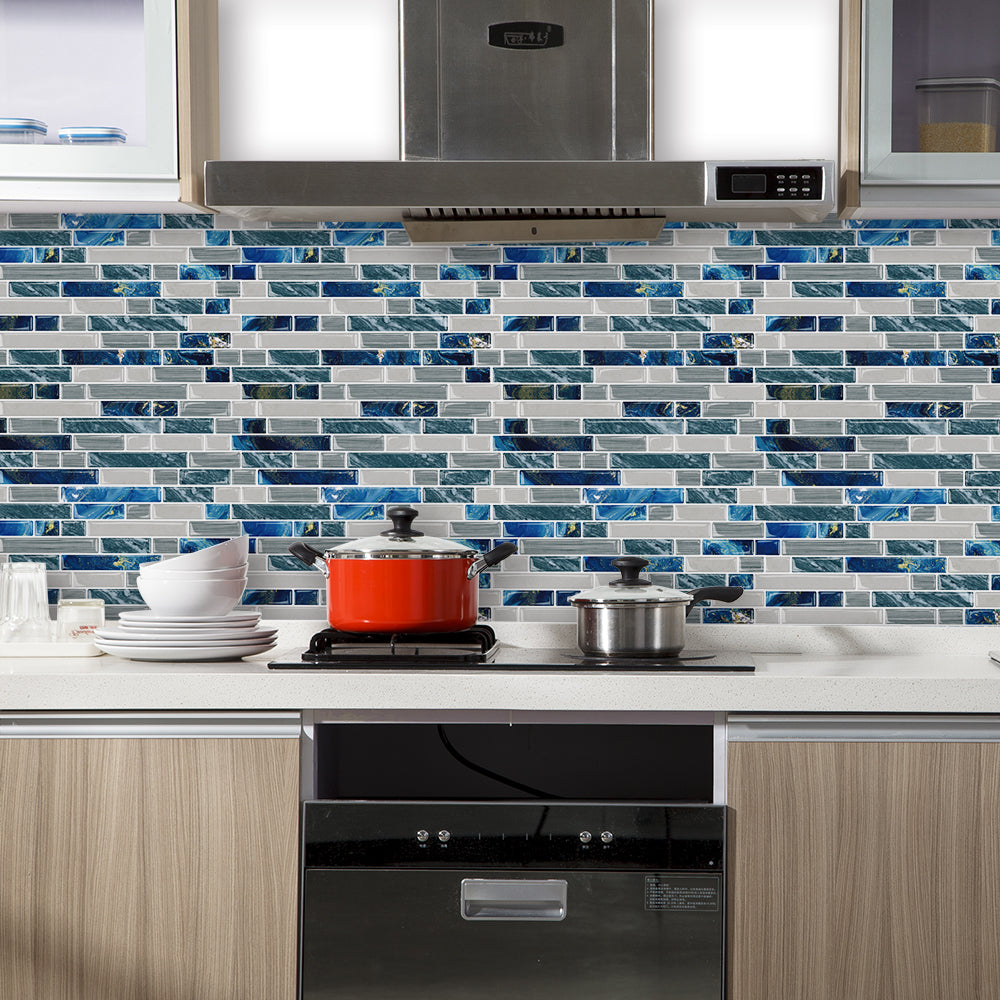 Blue peel and stick 2024 backsplash tile